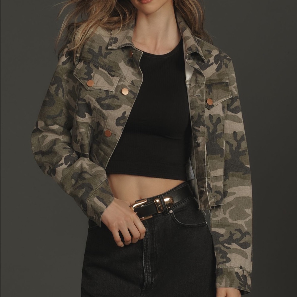 Dear John Raw Hem Camo Utility Jacket